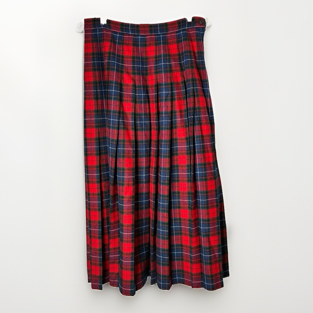 Vintage Pendleton Red‎ Plaid Authentic Manson Tartan Skirt Sz 8 Virgin Wool